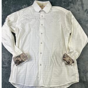 men's XL cream Lansky Brothers long sleeve button up